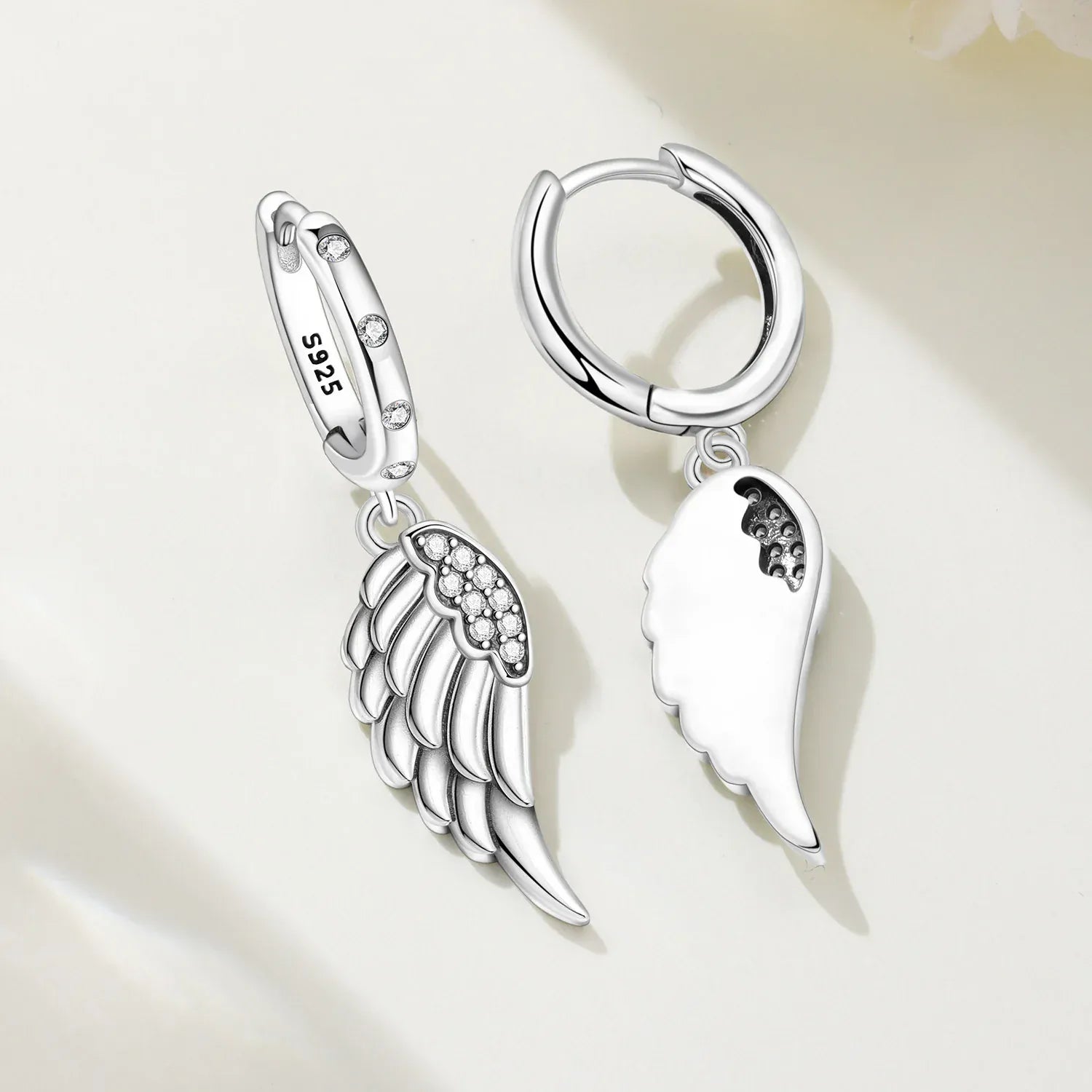 Boucles d'oreilles ailes en argent