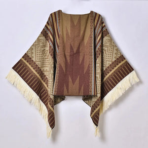 Vintage poncho kaffe / One Size