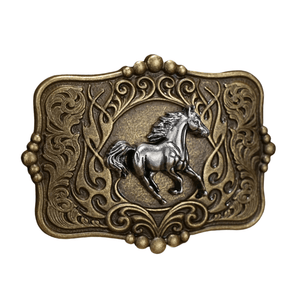 Western Bältesspännen Mix Antik Brons Silver Häst