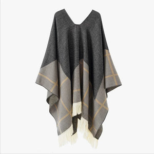 Western poncho Stjärna grå / One Size