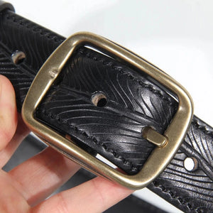 Westernbälte i äkta läder med kopparspänne