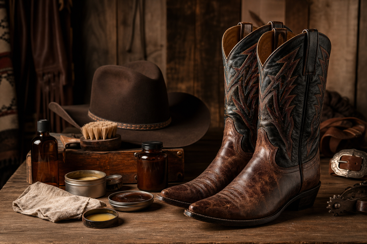 Guide complet d'entretien des santiags et accessoires western