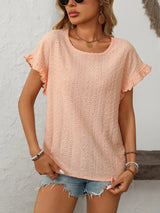 T-shirt blouse à manches volantées