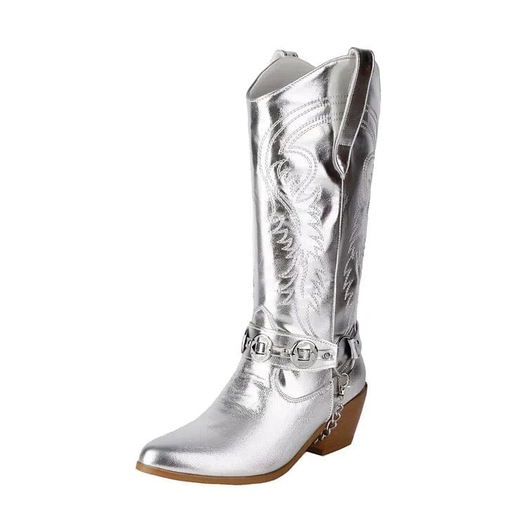 Äkta cowboy boots dam Silver / 35