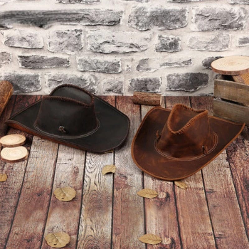 Äkta Läder Cowboyhatt