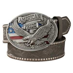 Antik American Pride cowboybälte Grå Silver / 120cm