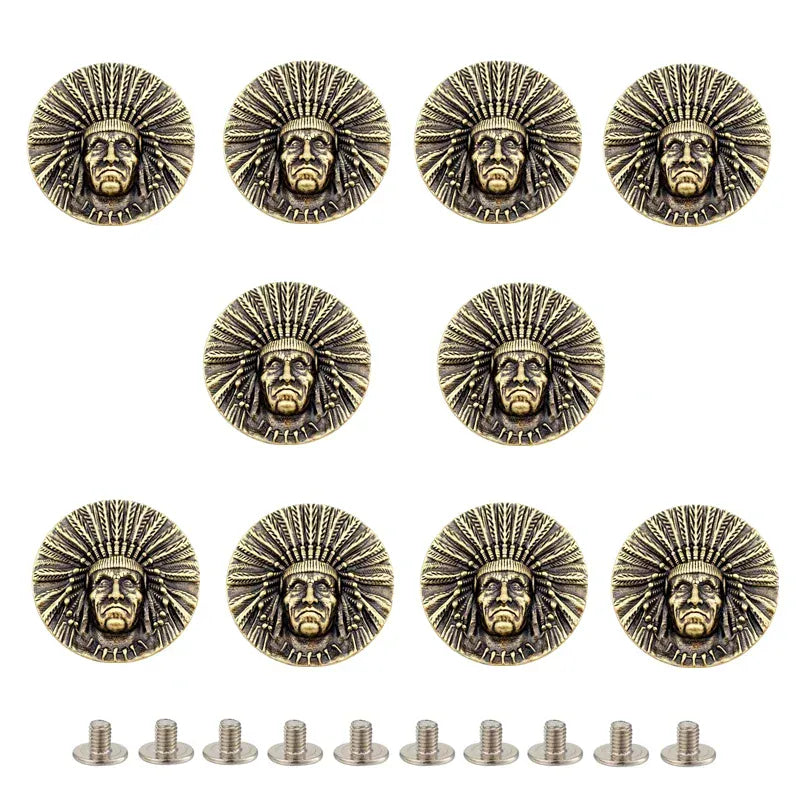 Antik concho indianhövding Antikguld / 10st
