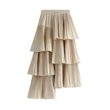 Asymmetrisk lång kjol Beige / One Size