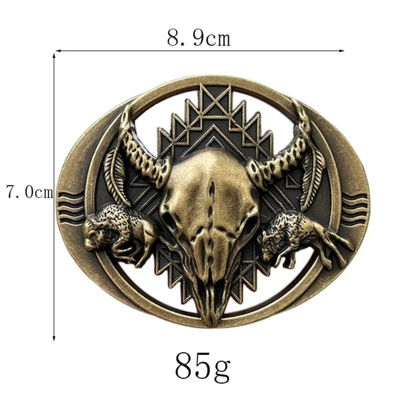 Bältespänne buffalo dödskalle