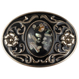 Bältespänne med dekorsten och blommönster Guld E