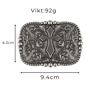 Bältespänne med kors och ornament i westernstil