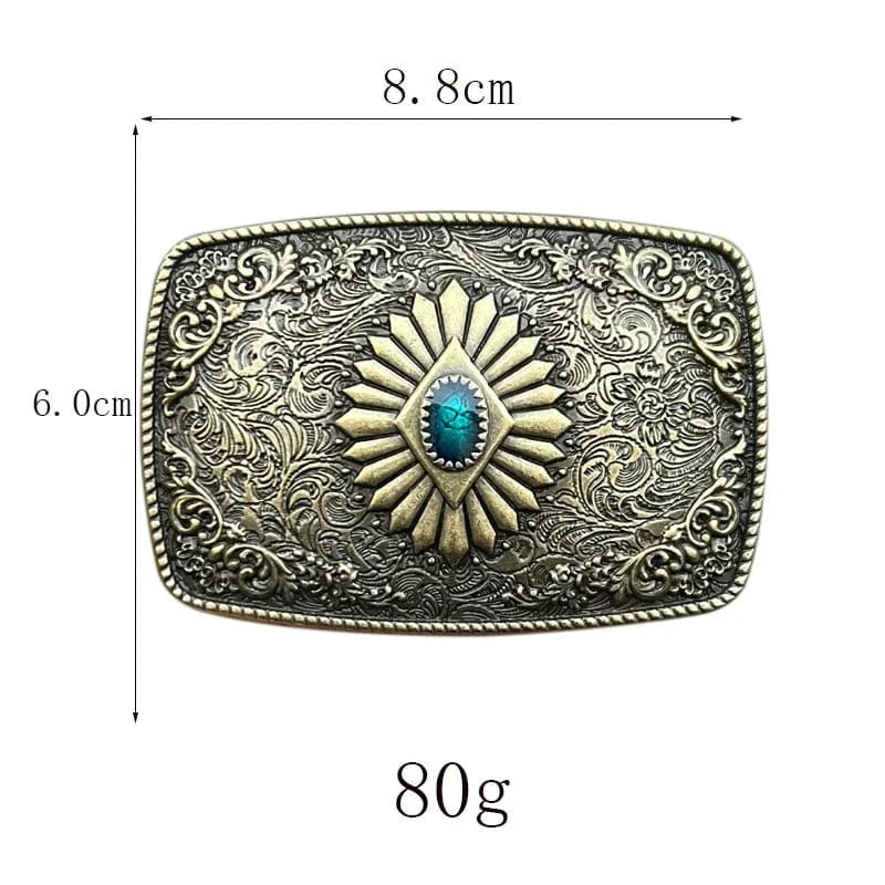 Bältesspänne celtisk stam western stil turkos sten