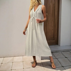 Beige klänning maxi