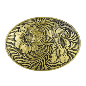 Blommig Bältesspänne  Oval Guld