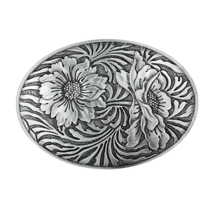 Blommig Bältesspänne  Oval Silver