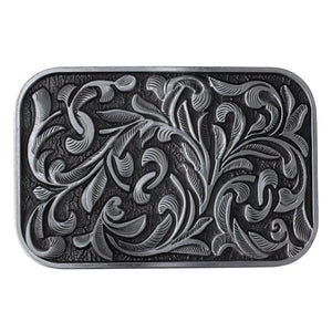 Blommönster Bältesspänne Metall Silver