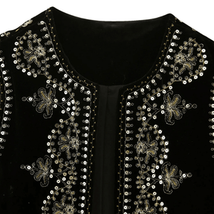Bohemisk Festväst i Sammet med Glittrande Detaljer