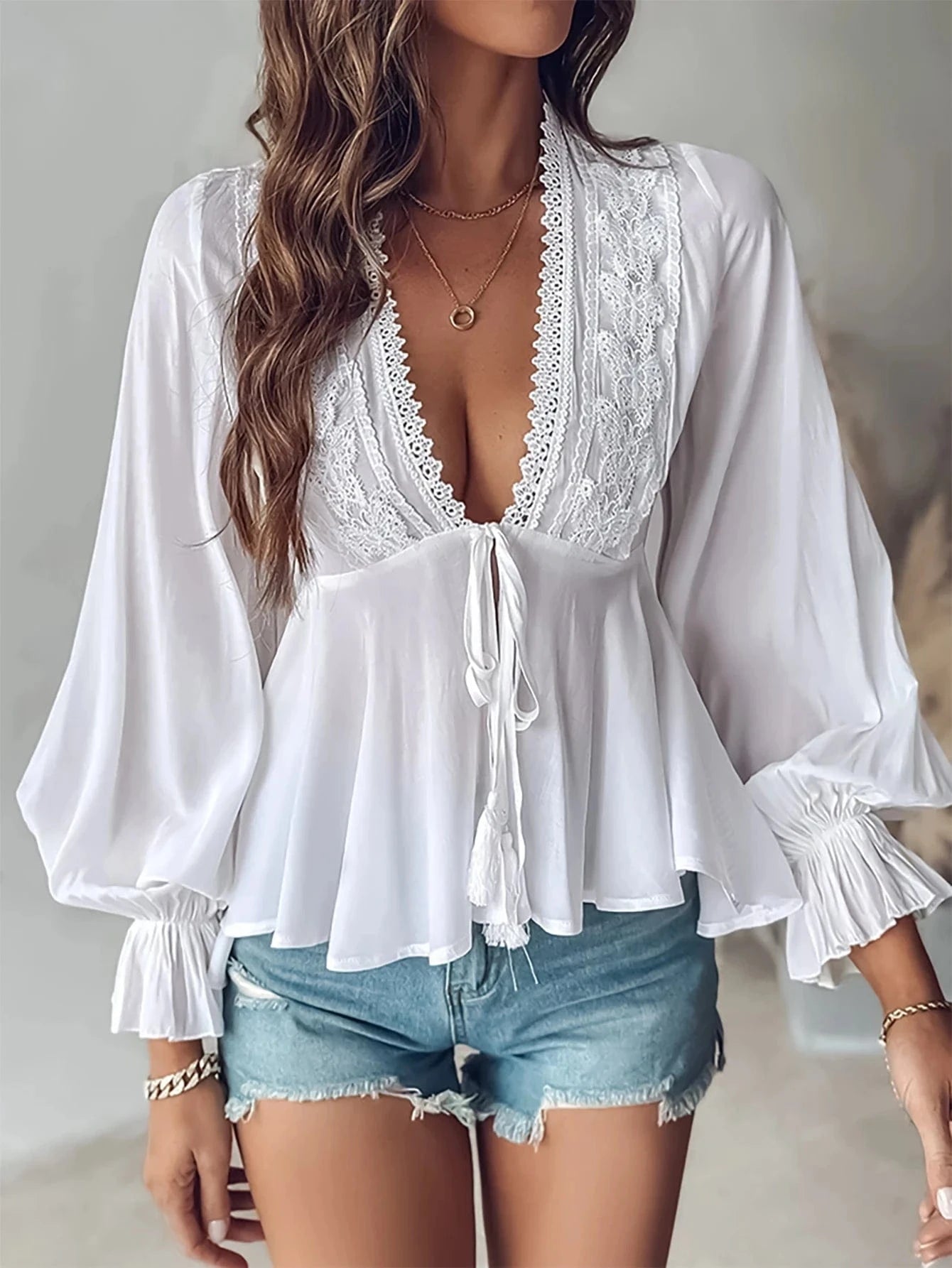 Bohemiska blus Vit / S