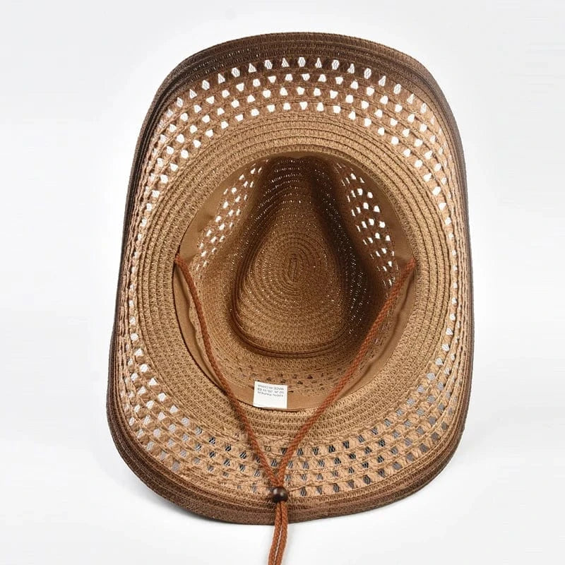 Boho cowboyhatt med fjäril Ljusbrun / Kan justeras