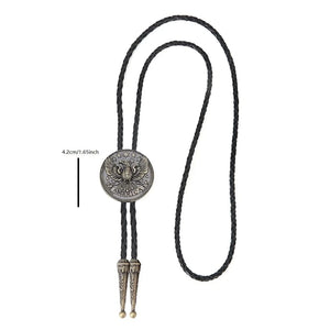 Bolo tie i läder med flygande örn och stjärndesign