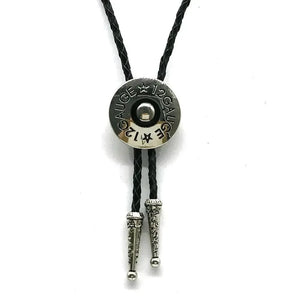 Bolo tie i rund metall med 12 Gauge-design Silver