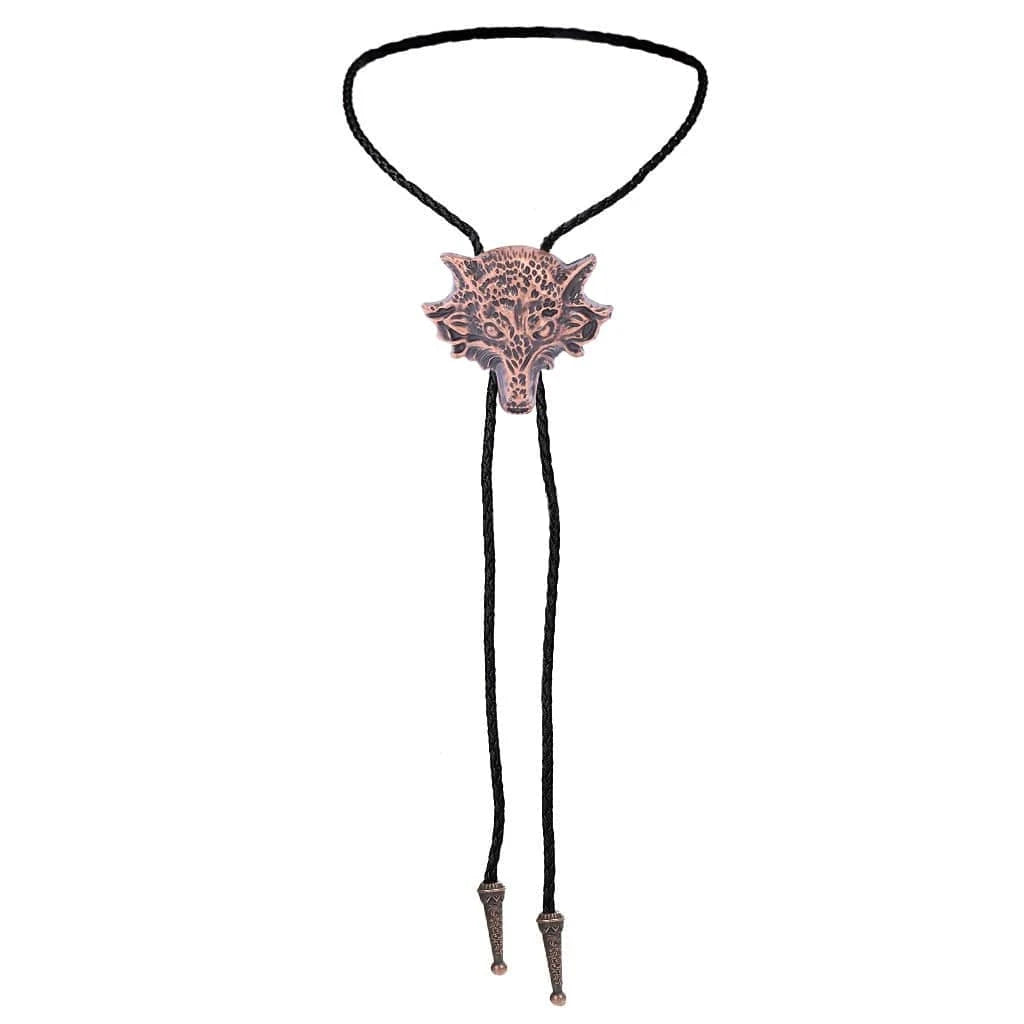 Bolo tie med 3D-varghuvud i metall