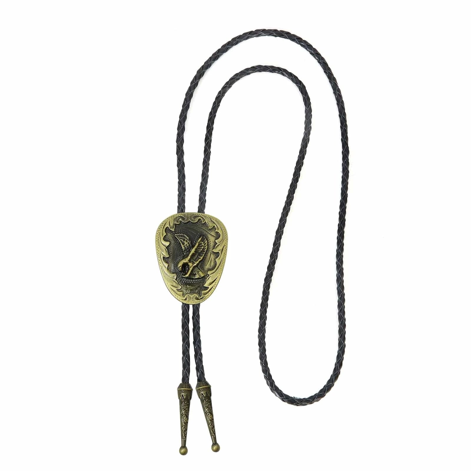 Bolo tie med flygande örn i antikmetall Antikguld
