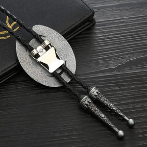 Bolo tie med hästmotiv i 3D Silver och guld