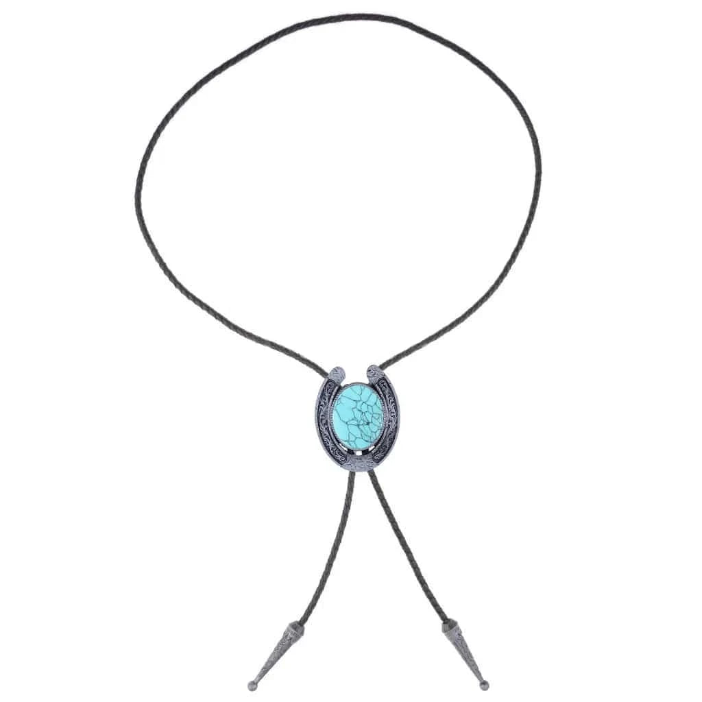 Bolo tie med hästsko och natursten