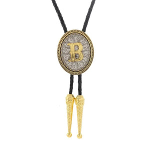 Bolo tie med initial A–Z i tvåtonad metall B