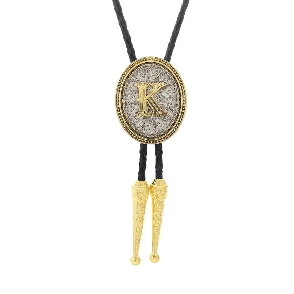 Bolo tie med initial A–Z i tvåtonad metall K