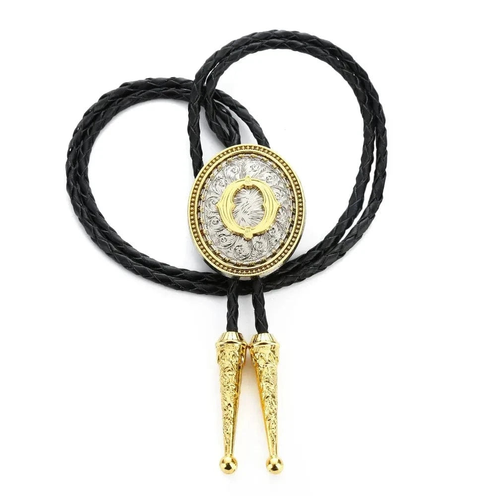 Bolo tie med initial A–Z i tvåtonad metall O