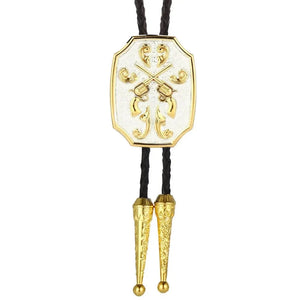 Bolo tie med korslagda revolvrar i metall Silver guld