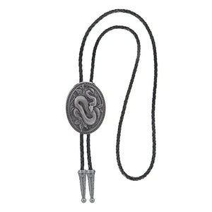 Bolo tie med ormmönster i antiksilver Mörksilver