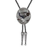 Bolo tie med örn och "American Pride"-emblem Silver