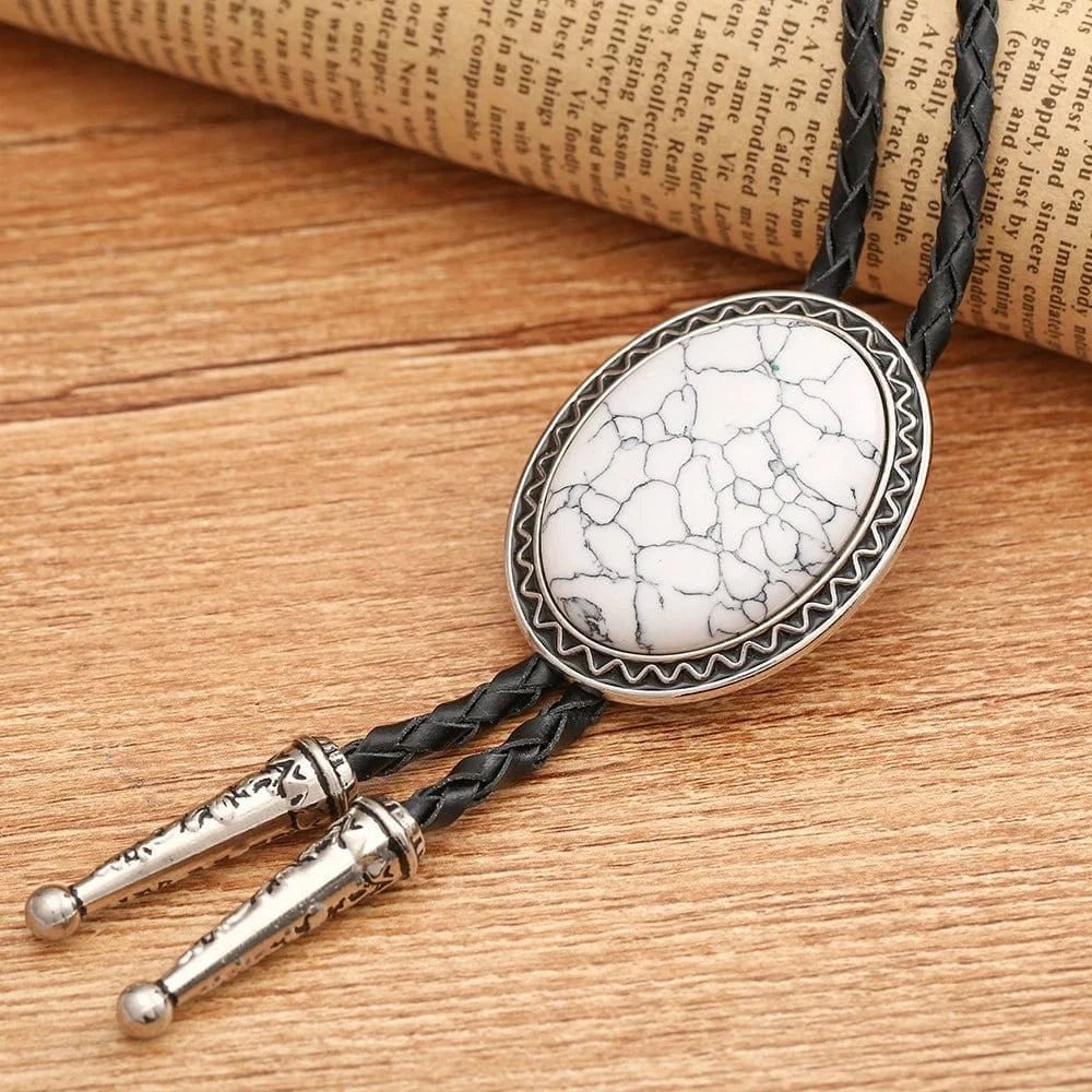 Bolo tie med oval ädelstensimitation