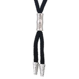 Bolo tie med silverfäste och svart nylonrep Svart silver  1st stil 2