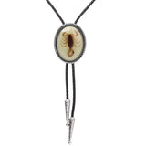 Bolo tie med skorpion och agat i oval design Beige