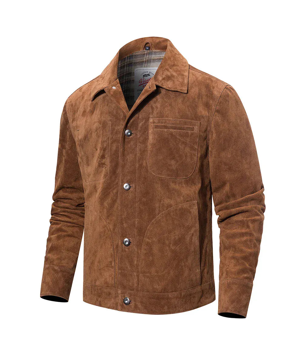 Brun suede jacka