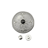 Concho 25 mm i Antiksilver med Färgsten Svart C