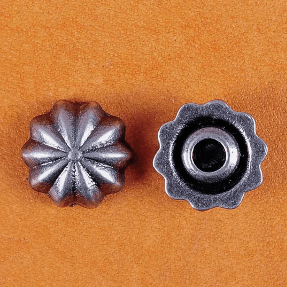 Concho Antiksilver i Pumpaform för Läderhantverk 9mm