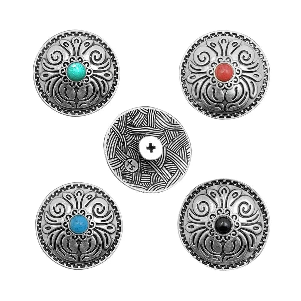 Concho Antiksilver med Blommönster