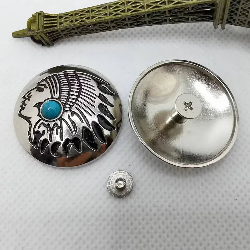 Concho indianhuvud med sten