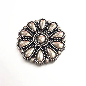 Concho vintageblomma Silver / 30mm