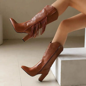 Country Boots med Fransar och Broderi