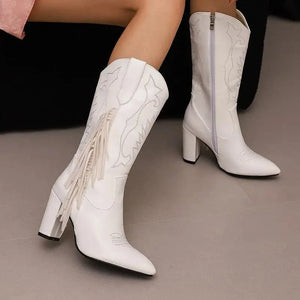 Country Boots med Fransar och Broderi