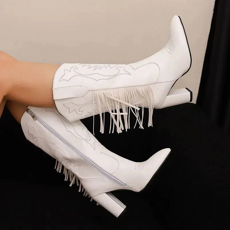 Country Boots med Fransar och Broderi