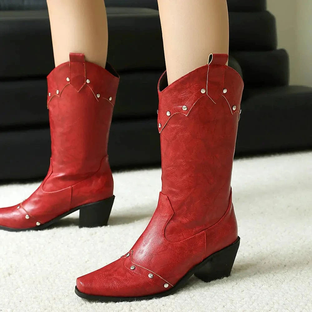 Cowgirl Boots med Nitdetaljer