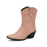 Mönstrade Låga Cowboyboots för Dam Rosa / 36