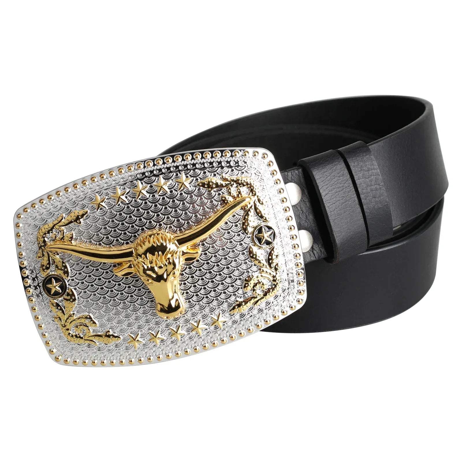 Cowboybälte i äkta läder
